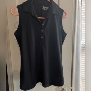Nike Women's Dri-Fit Black Sleeveless Golf Polo